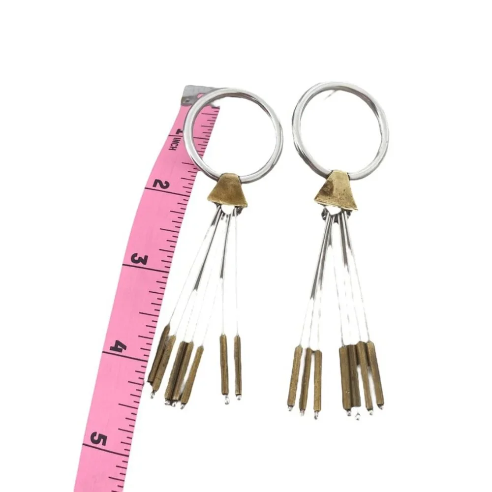 Sterling Silver large vintage NA Brutalist dangling statement Iconic Kinetic